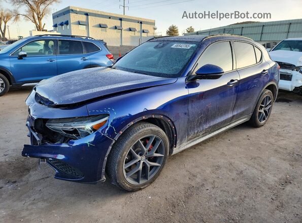 ZASPAKBN4K7C30416 2019 ALFA ROMEO STELVIO Синий Передняя левая четверть