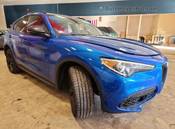 ZASPAKBN7K7C51793 2019 ALFA ROMEO STELVIO Синий Передняя правая четверть