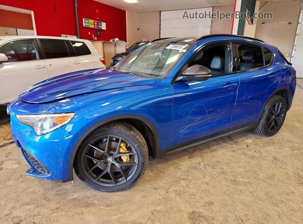 ZASPAKBN7K7C51793 2019 ALFA ROMEO STELVIO Синий Передняя левая четверть