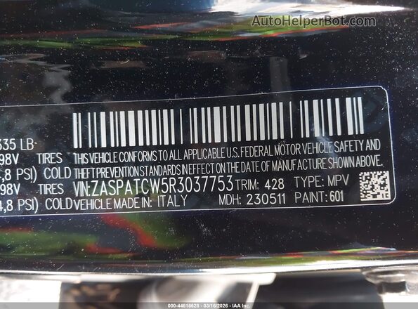 ZASPATCW5R3037753 2024 ALFA ROMEO OTHER Черный Вид подкапотного пространства