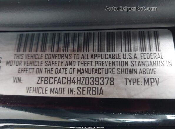ZFBCFACH4HZ039378 2017 FIAT 500L Черный Вид подкапотного пространства