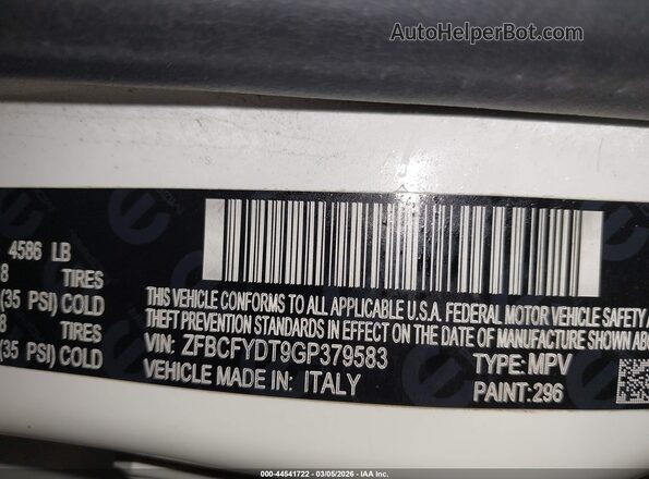 ZFBCFYDT9GP379583 2016 FIAT 500X Белый Вид подкапотного пространства