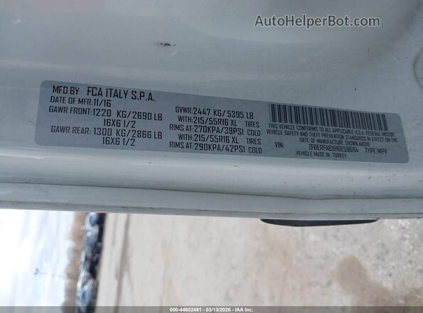 ZFBERFABXH6E59694 2017 RAM PROMASTER CITY Белый Вид подкапотного пространства
