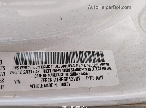 ZFBERFAT9G6B42707 2016 RAM PROMASTER CITY Белый Вид подкапотного пространства