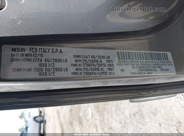 ZFBERFBB1H6F14614 2017 RAM PROMASTER CITY Серый Вид подкапотного пространства