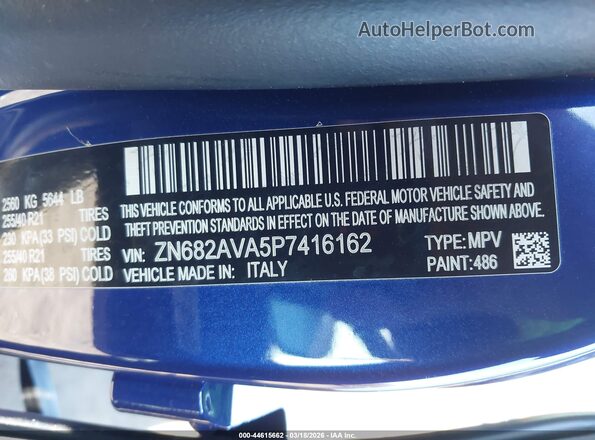 ZN682AVA5P7416162 2023 MASERATI GRECALE Синий Вид подкапотного пространства