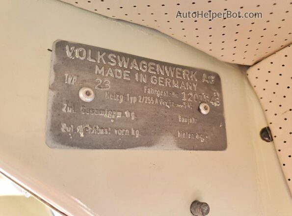 1201848 1964 VOLKSWAGEN VAN Gray VIN sticker view