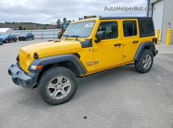 1C4HJXDN4JW318975 2018 JEEP WRANGLER Желтый Передняя левая четверть