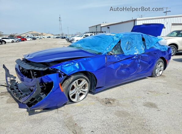 2C3CDXBG6LH156083 2020 DODGE CHARGER Синий Задняя левая четверть