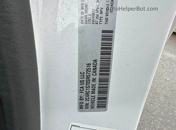 2C4RC1S70SR572516 2025 CHRYSLER PACIFICA Белый Вид задней части салона