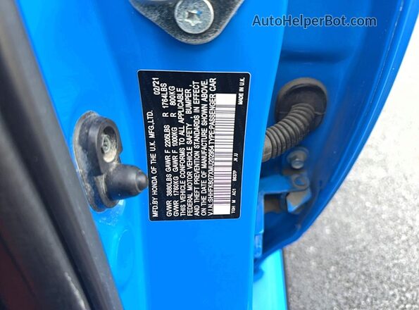SHHFK8G7XMU202954 2021 HONDA CIVIC Синий Вид задней части салона