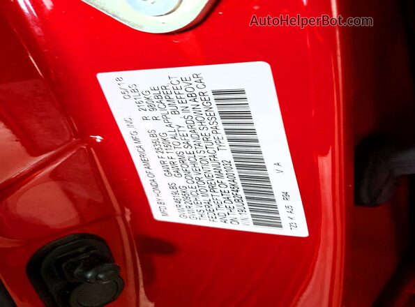 19UUB2F45KA001032 2019 ACURA TLX Красный Вид подкапотного пространства
