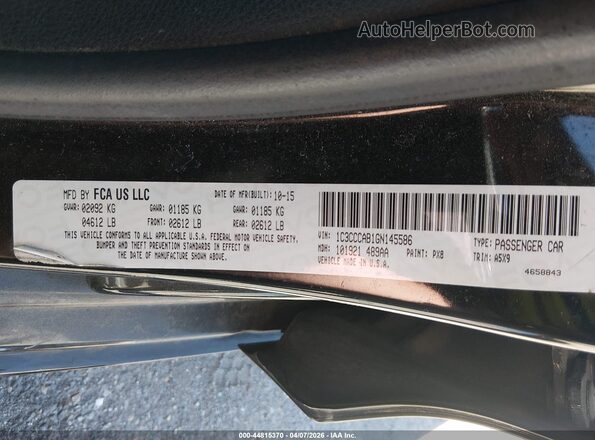 1C3CCCAB1GN145586 2016 CHRYSLER 200 Черный Вид подкапотного пространства