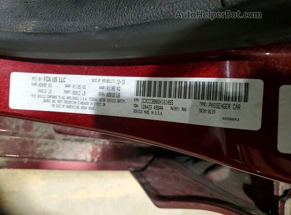 1C3CCCBB8GN161055 2016 CHRYSLER 200 Red Widok komory silnika