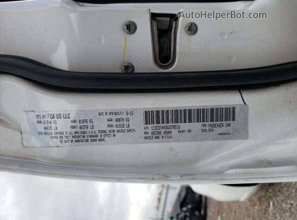 1C3CDFAA3GD578516 2016 DODGE DART White Vista del compartimento del motor
