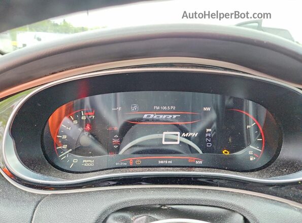 1C3CDFCB7GD610180 2016 DODGE DART White Սարքավորումների վահանակի տեսք