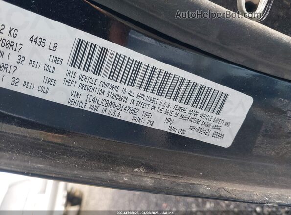 1C4NJCBA0HD147952 2017 JEEP COMPASS Черный Вид подкапотного пространства