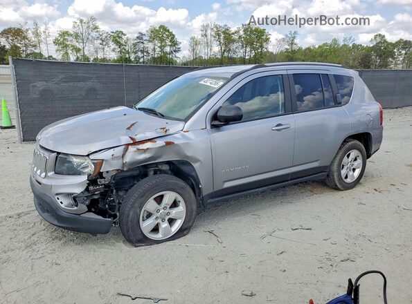 1C4NJCBAXHD211124 2017 JEEP COMPASS Silver Առջևի ձախ երեք քառորդ տեսարան