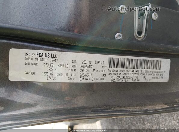 1C4PJLLB3JD538048 2018 JEEP CHEROKEE Серый Вид подкапотного пространства