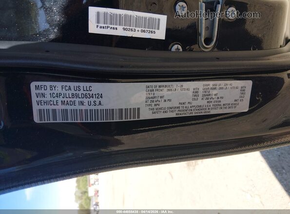 1C4PJLLB9LD634124 2020 JEEP CHEROKEE Черный Вид подкапотного пространства