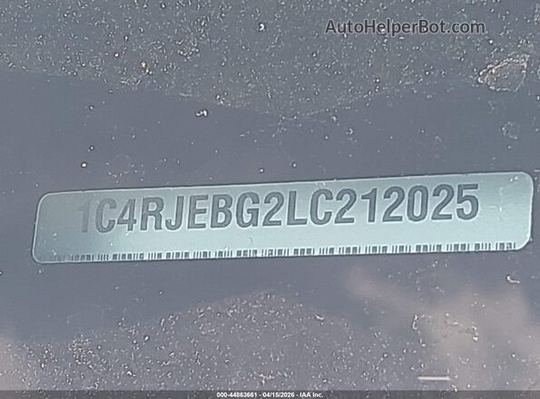 1C4RJEBG2LC212025 2020 JEEP GRAND CHEROKEE Белый Вид подкапотного пространства