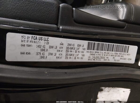 1C4RJEBG5LC265916 2020 JEEP GRAND CHEROKEE Черный Вид подкапотного пространства