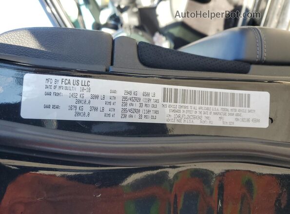 1C4RJFDJ2KC564342 2019 JEEP GRAND Black Вид наклейки з VIN-кодом