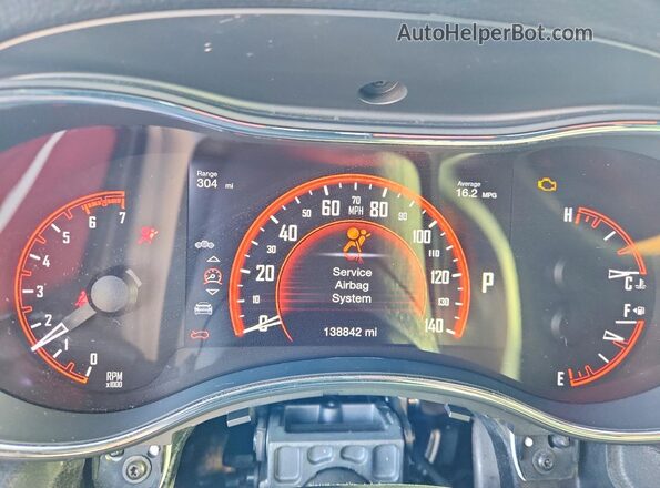 1C4SDJCT6GC485908 2016 DODGE DURANGO Белый Вид щитка приборов