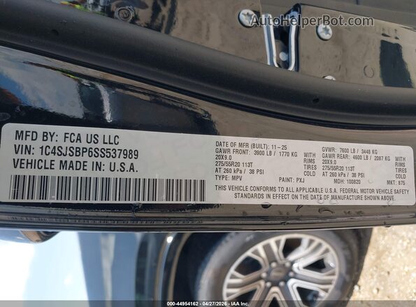 1C4SJSBP6SS537989 2025 JEEP WAGONEER L Черный Вид подкапотного пространства