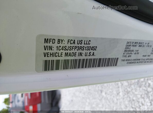 1C4SJSFP3RS132452 2024 JEEP GRAND WAGONEER L White Շարժիչի բաժամունքի տեսք