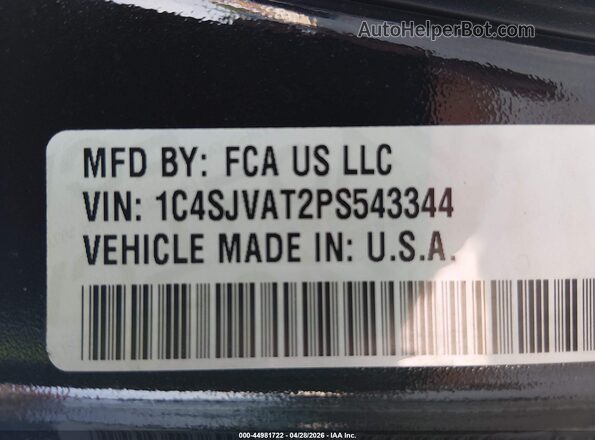 1C4SJVAT2PS543344 2023 JEEP WAGONEER Black Widok komory silnika