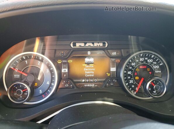 1C6RREJM2NN178893 2022 RAM 1500 Gray Вид щитка приладів