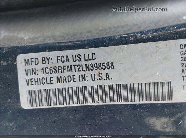 1C6SRFMT2LN398588 2020 RAM 1500 Синий Вид подкапотного пространства