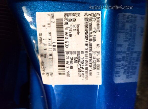 1FADP3F26GL383013 2016 FORD FOCUS Blue ძრავის განყოფილების ხედი