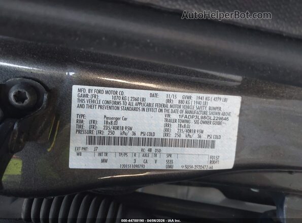 1FADP3L98GL229646 2016 FORD FOCUS ST Gray ძრავის განყოფილების ხედი