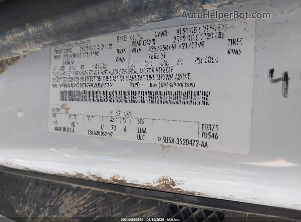 1FBAX2CM3GKA60772 2016 FORD TRANSIT-350 White Вид підкапотного простору