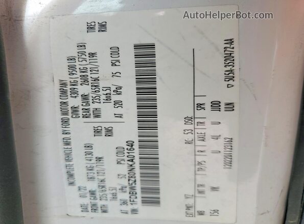 1FDBW5Z80NKA01640 2022 FORD TRANSIT Белый Вид подкапотного пространства