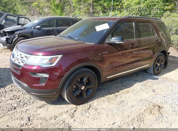 1FM5K7D85JGC31358 2018 FORD FORD EXPLORER Maroon Առջևի ձախ երեք քառորդ տեսարան