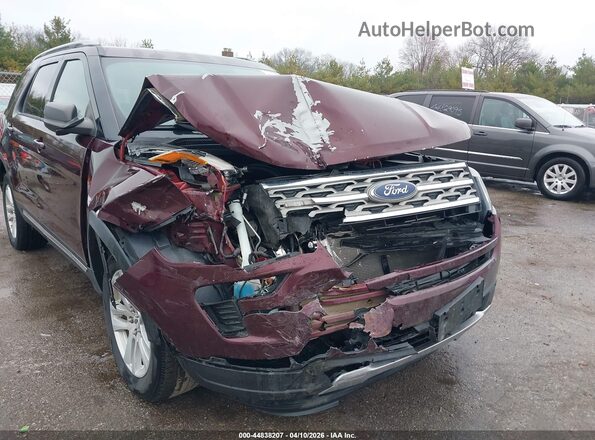 1FM5K8D82JGA39367 2018 FORD FORD EXPLORER Maroon Widok z przodu