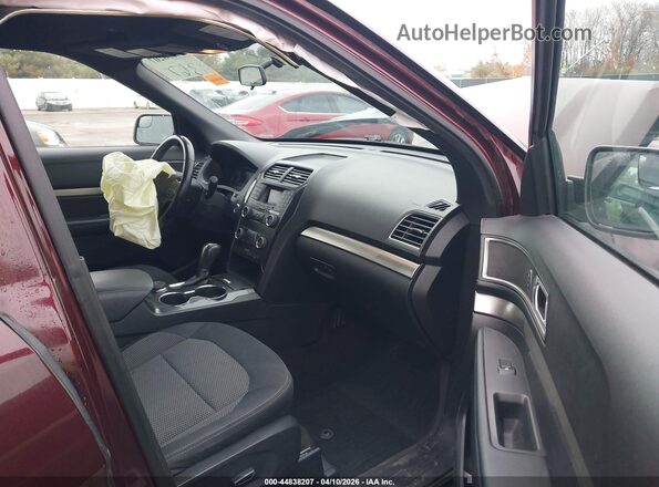 1FM5K8D82JGA39367 2018 FORD FORD EXPLORER Maroon Widok wnętrza z przodu