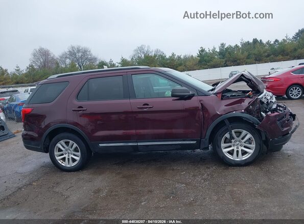 1FM5K8D82JGA39367 2018 FORD FORD EXPLORER Maroon Widok wnętrza z tyłu