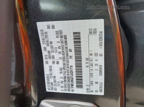 1FMCU9GD7JUD51718 2018 FORD ESCAPE Серый Вид наклейки с VIN-кодом
