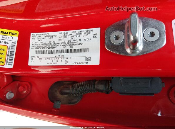 1FMEE5DP0PLB96568 2023 FORD BRONCO Red Widok komory silnika
