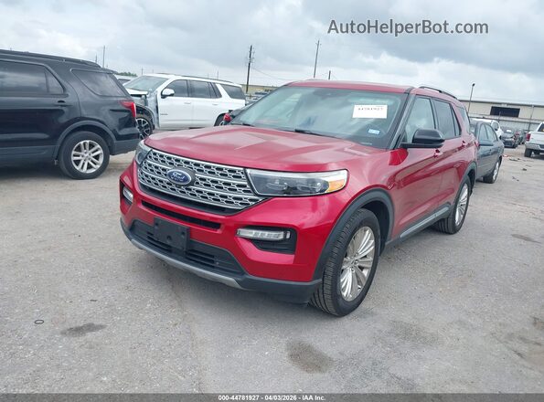 1FMSK7FH3MGA45841 2021 FORD FORD EXPLORER Red Vista tres cuartos delantera izquierda