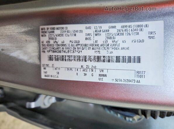 1FT8W2BT6LEC37121 2020 FORD F250 Silver Vista del compartimento del motor