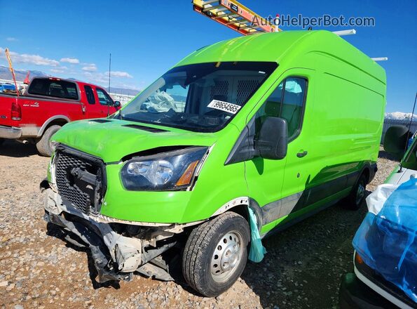 1FTBW2X89NKA57744 2022 FORD TRANSIT Зеленый Передняя левая четверть