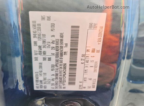 1FTEX1CP8JKC68056 2018 FORD F150 Blue Widok komory silnika