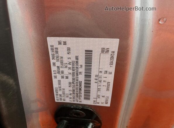 1FTEX1EPXMKD40652 2021 FORD F150 Silver Vista de la etiqueta del VIN