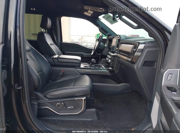 1FTFW1E83NFB31344 2022 FORD F150 Black Widok wnętrza z przodu