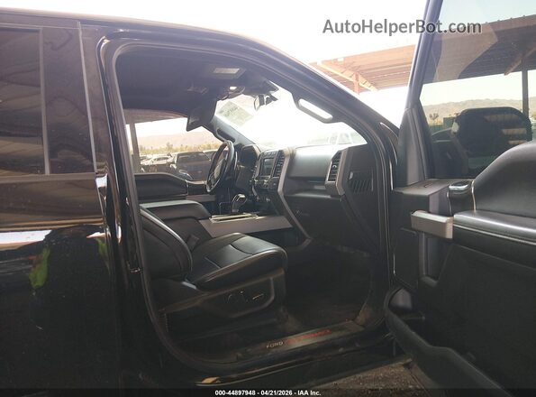 1FTFW1RG2KFC46773 2019 FORD F150 Black Widok wnętrza z przodu